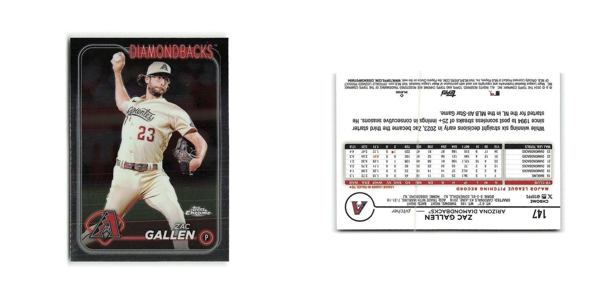 Zac Gallen 2024 Topps Chrome #147 Arizona Diamondbacks Baseball Card NM