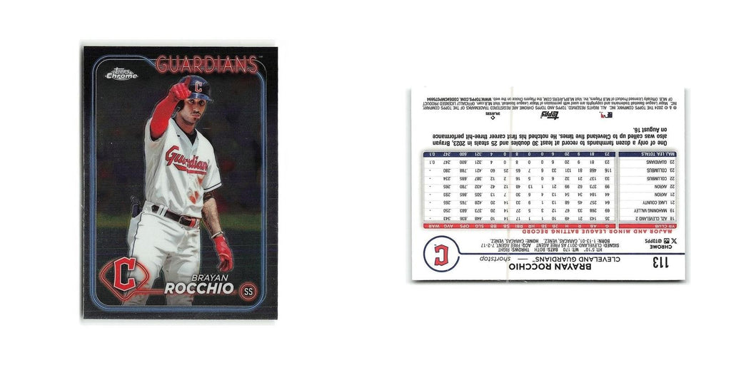 Brayan Rocchio 2024 Topps Chrome #113 Cleveland Guardians Baseball Card NM
