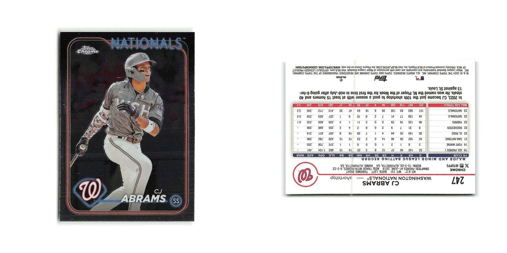 CJ Abrams 2024 Topps Chrome #247 Washington Nationals Baseball Card NM