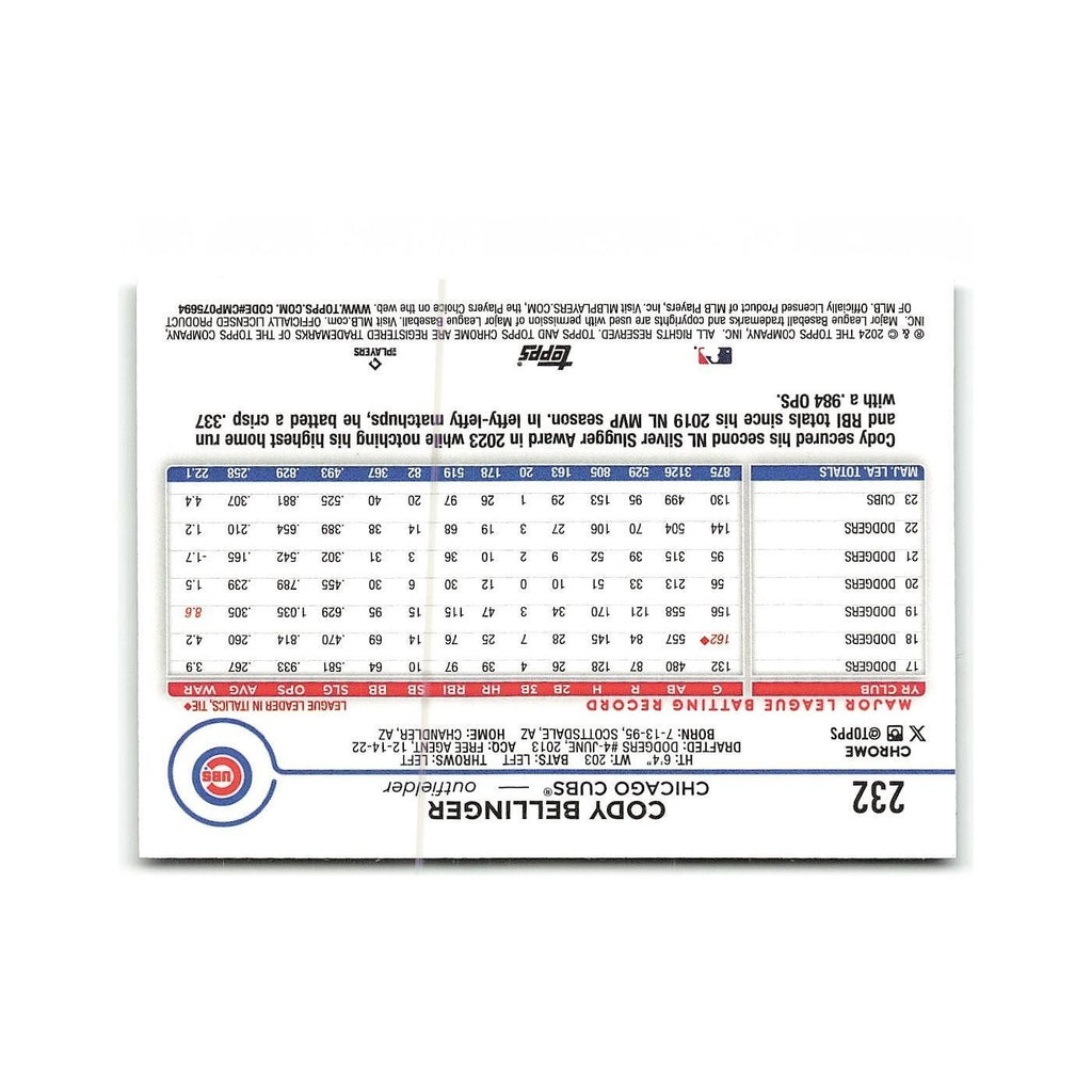 Cody Bellinger 2024 Topps Chrome #232 Chicago Cubs Baseball Card NM