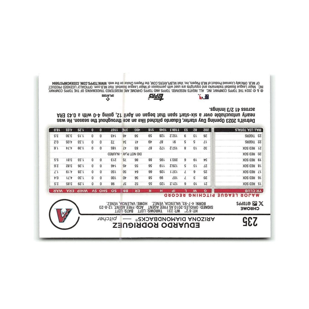 Eduardo Rodriguez 2024 Topps Chrome #235 Arizona Diamondbacks Baseball Card NM
