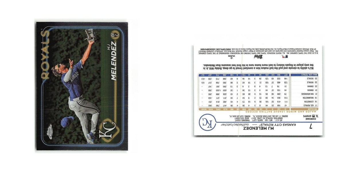 MJ Melendez 2024 Topps Chrome #7 Kansas City Royals Baseball Card NM