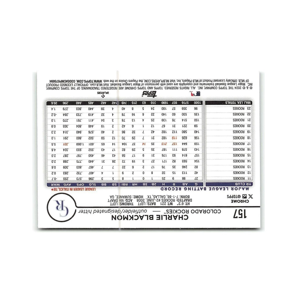Charlie Blackmon 2024 Topps Chrome #157 Colorado Rockies Baseball Card NM
