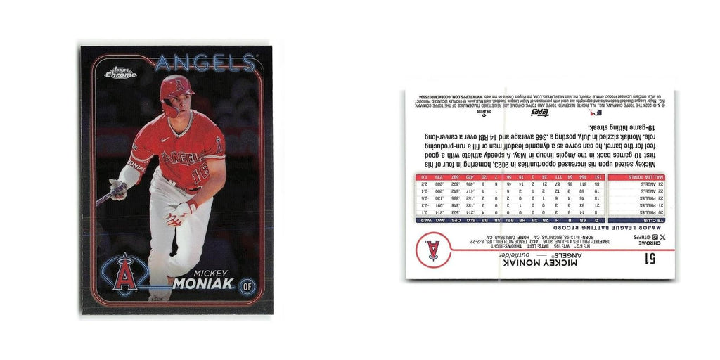 Mickey Moniak 2024 Topps Chrome #51 Los Angeles Angels Baseball Card NM