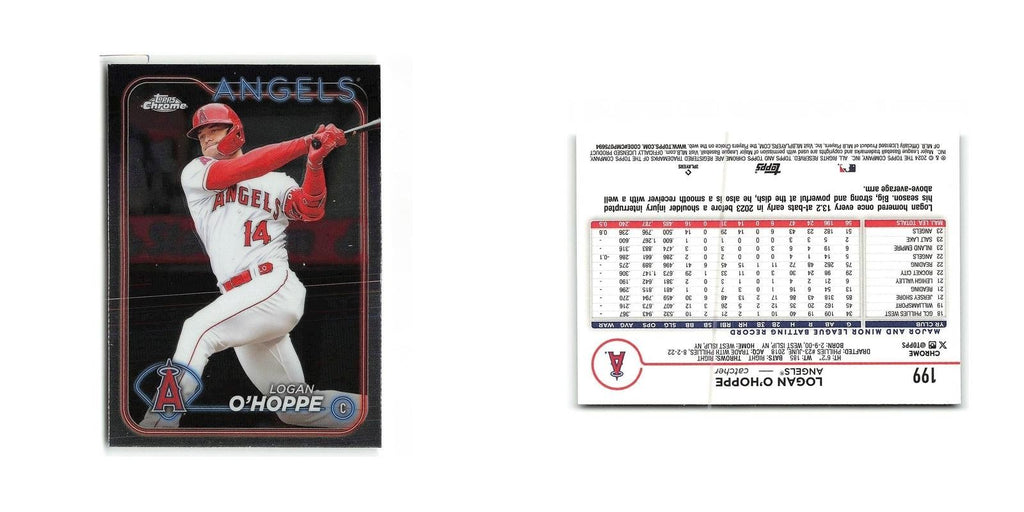 Logan O'Hoppe 2024 Topps Chrome #199 Los Angeles Angels Baseball Card NM