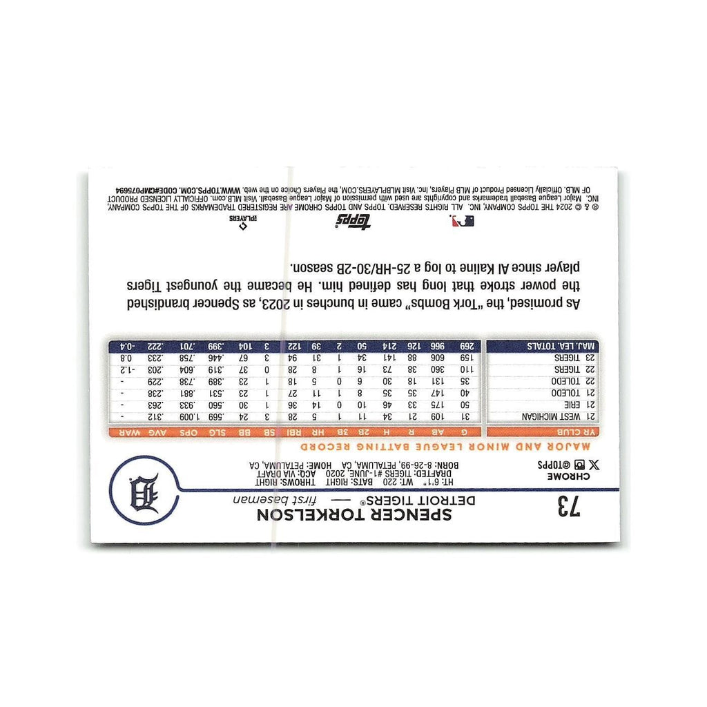 Spencer Torkelson 2024 Topps Chrome #73 Detroit Tigers Baseball Card NM