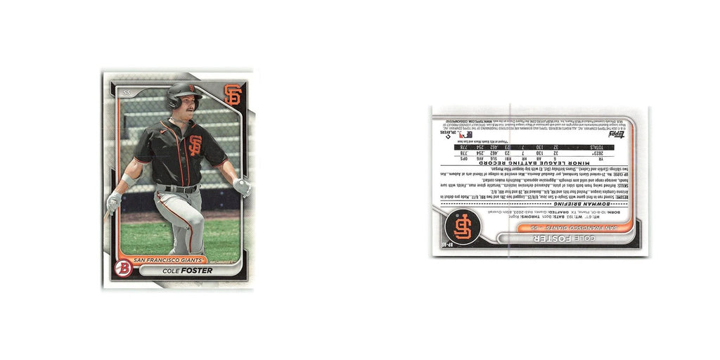 Cole Foster 2024 Bowman Prospects #BP-83 San Francisco Giants Baseball Card NM