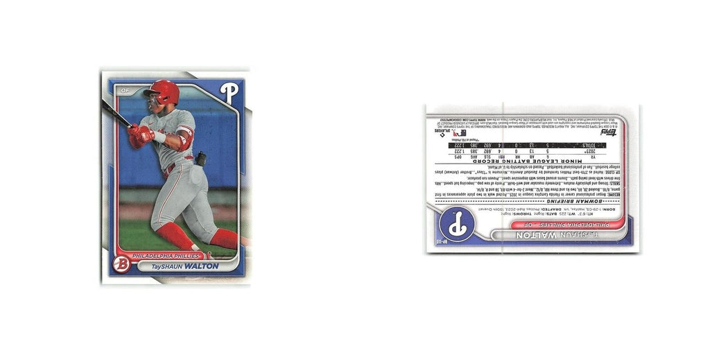 TayShaun Walton 2024 Bowman Prospects #BP-113 Philadelphia Phillies NM