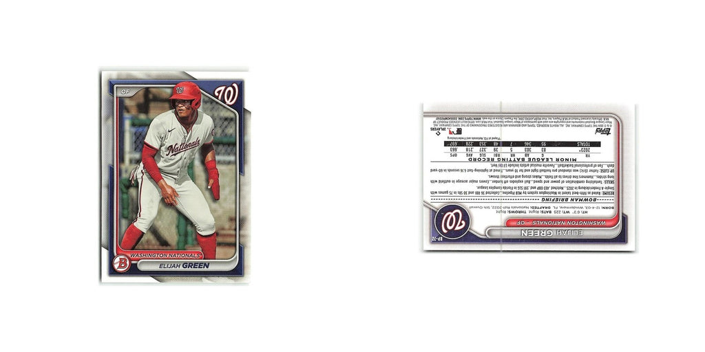 Elijah Green 2024 Bowman Prospects #BP-72 Washington Nationals Baseball Card NM