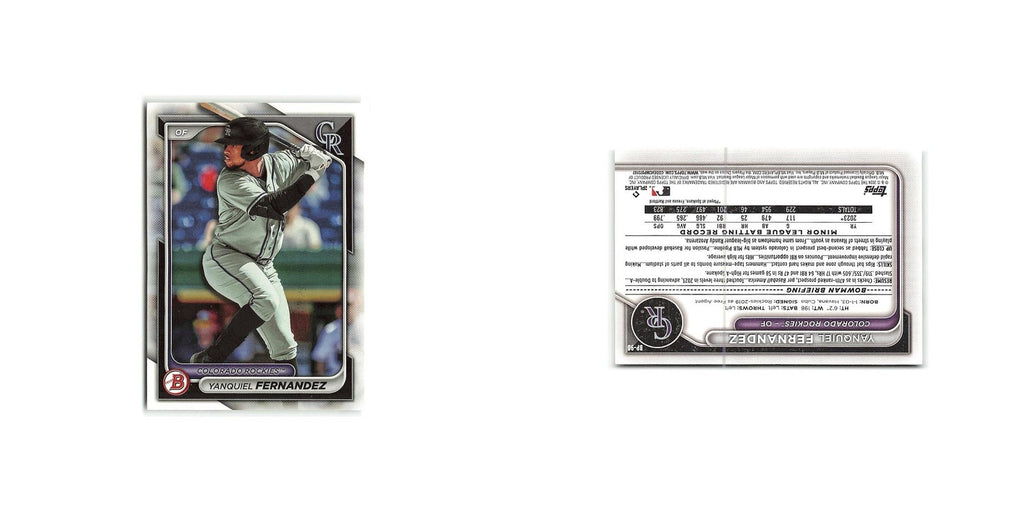 Yanquiel Fernandez 2024 Bowman Prospects #BP-90 Colorado Rockies NM