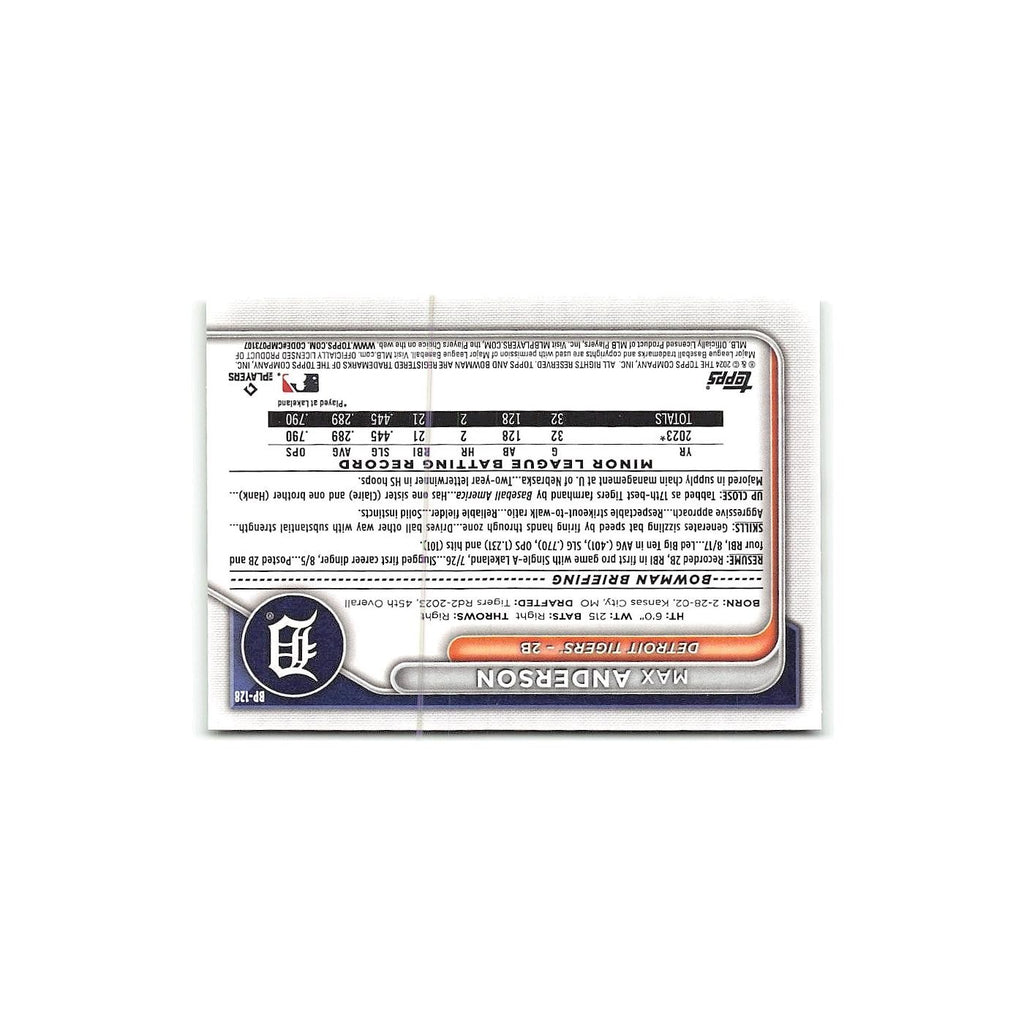 Max Anderson 2024 Bowman Prospects #BP-128 Detroit Tigers Baseball Card NM
