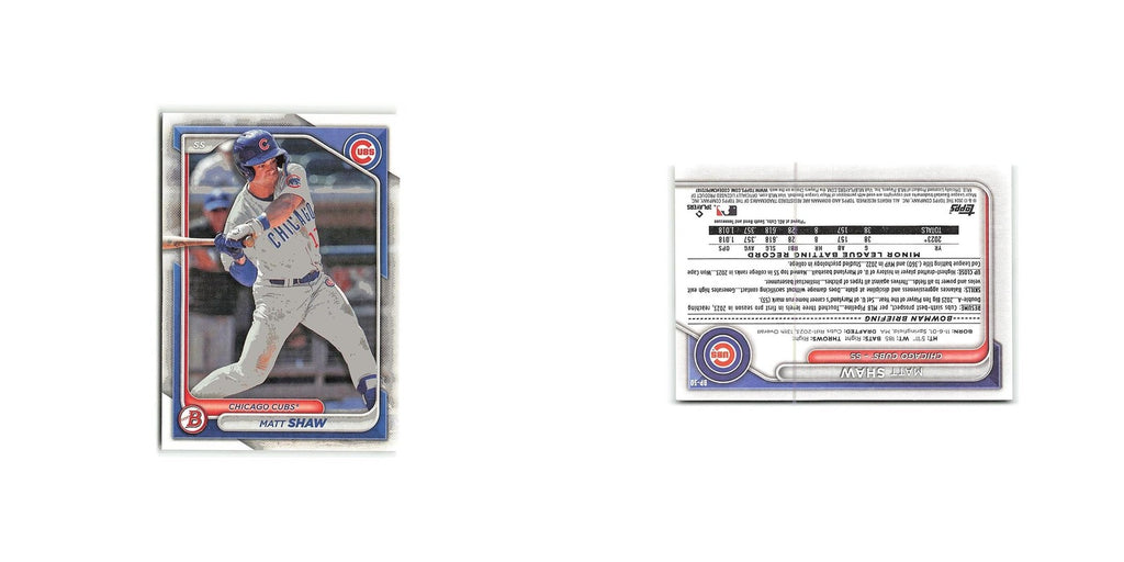 Matt Shaw 2024 Bowman Prospects #BP-30 Chicago Cubs Baseball Card NM