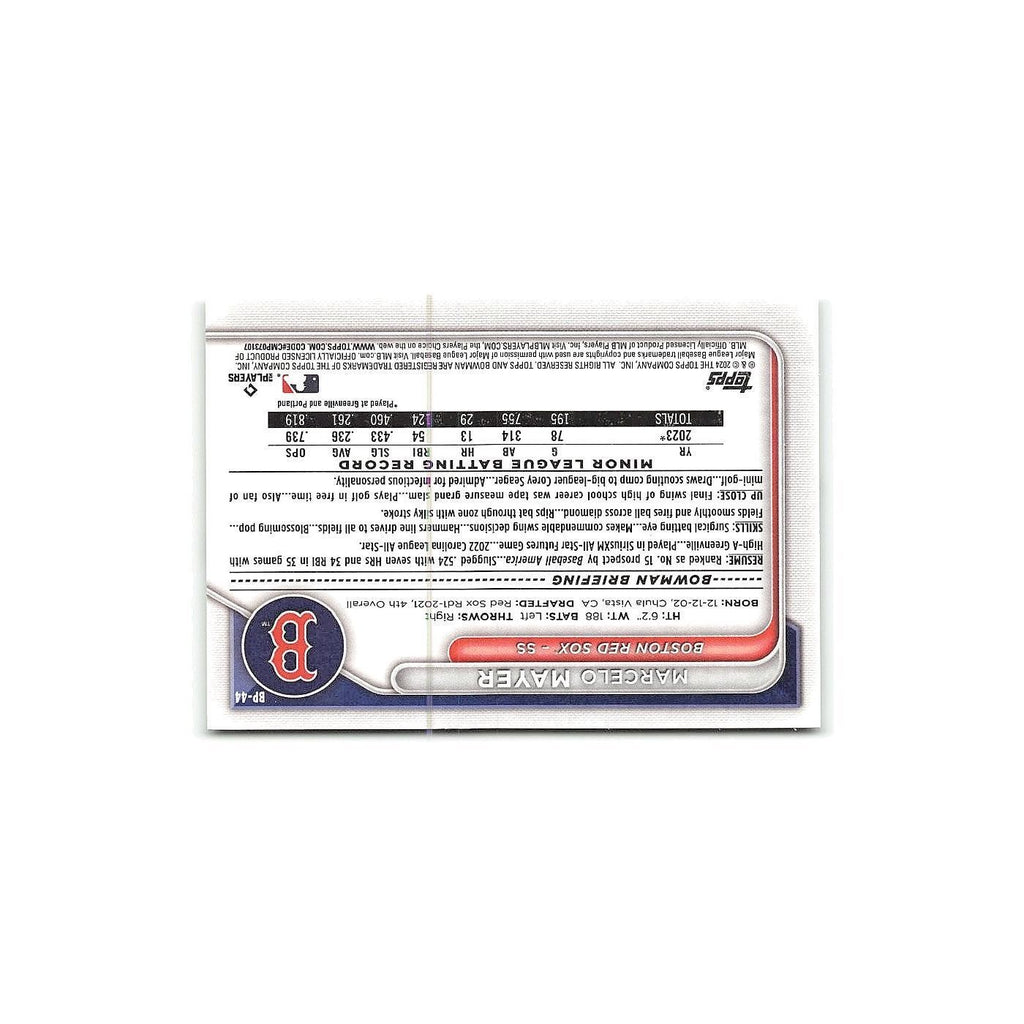 Marcelo Mayer 2024 Bowman Prospects #BP-44 Boston Red Sox Baseball Card NM