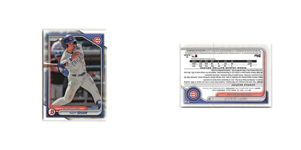 Matt Shaw 2024 Bowman Prospects #BP-30 Chicago Cubs Baseball Card NM