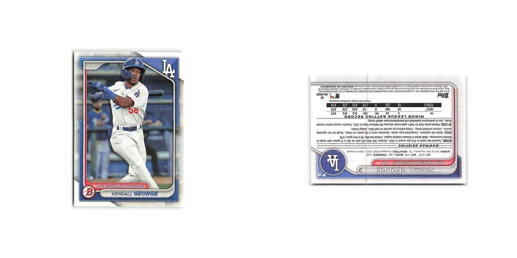 Kendall George 2024 Bowman Prospects #BP-58 Los Angeles Dodgers Baseball Card NM
