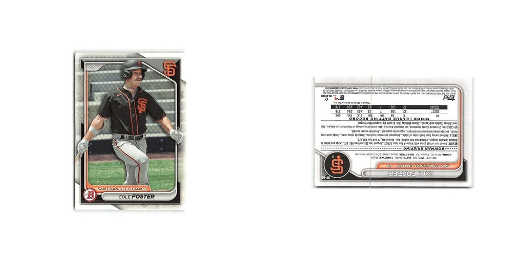 Cole Foster 2024 Bowman Prospects #BP-83 San Francisco Giants Baseball Card NM