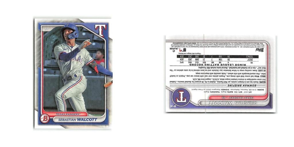 Sebastian Walcott 2024 Bowman Prospects #BP-81 Texas Rangers Baseball Card NM