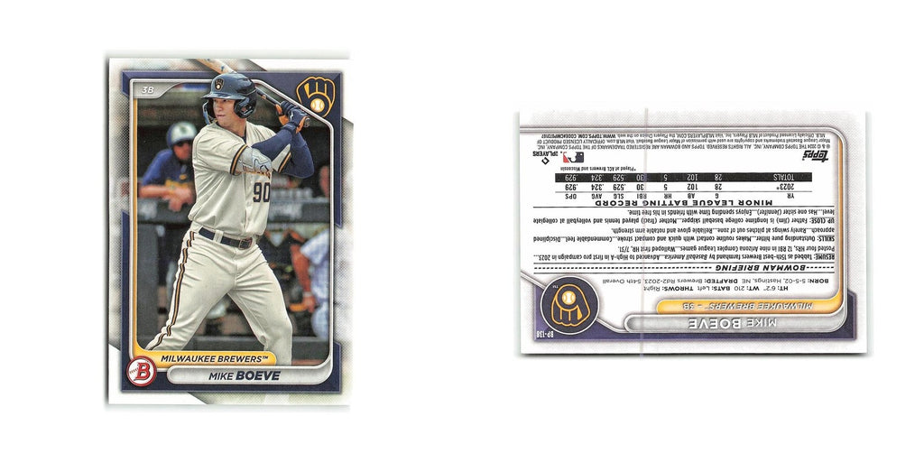 Mike Boeve 2024 Bowman Prospects #BP-138 Milwaukee Brewers Baseball Card NM