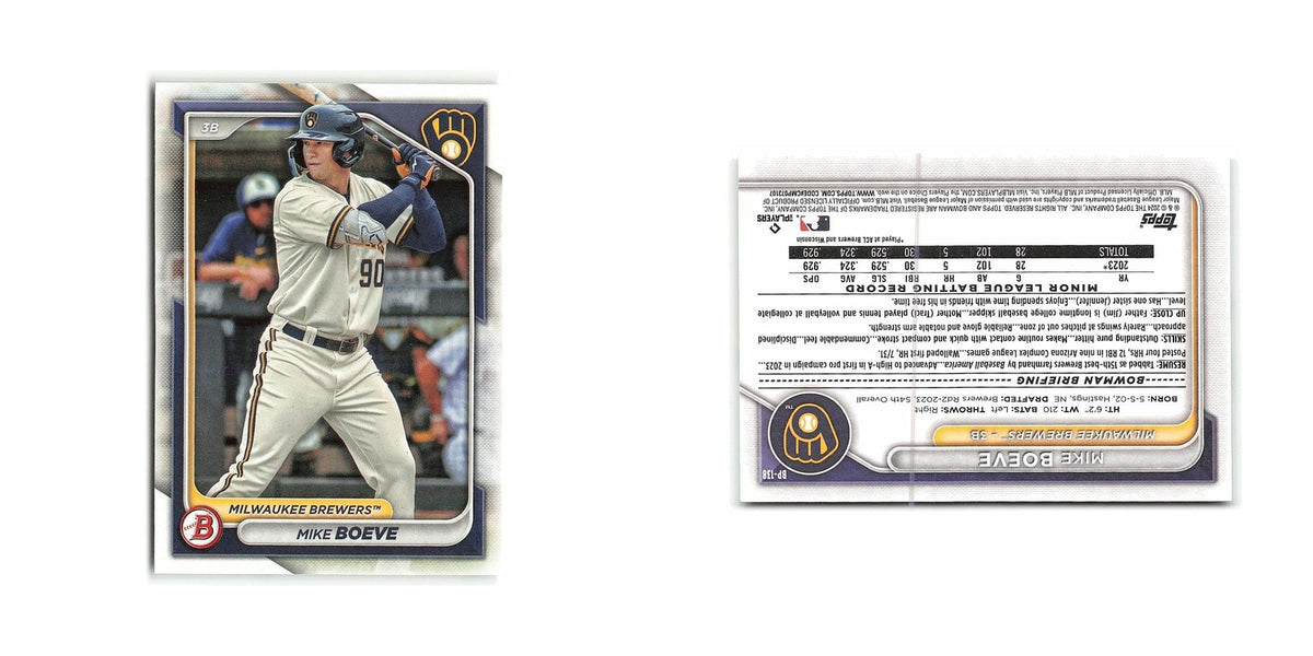 Mike Boeve 2024 Bowman Prospects #BP-138 Milwaukee Brewers Baseball Card NM