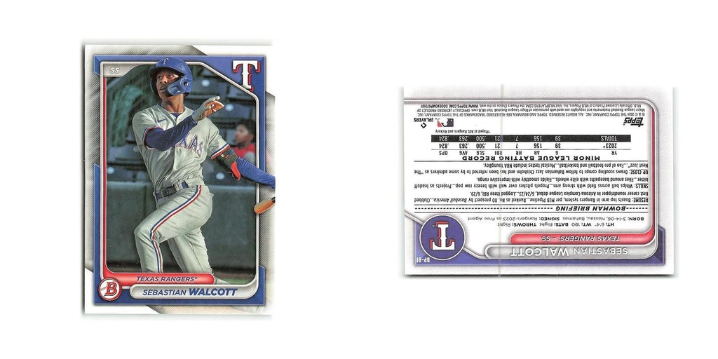 Sebastian Walcott 2024 Bowman Prospects #BP-81 Texas Rangers Baseball Card NM