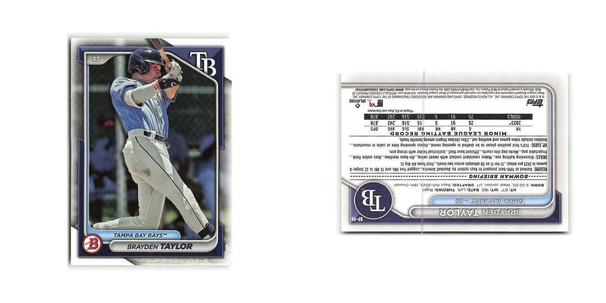 Brayden Taylor 2024 Bowman Prospects #BP-99 Tampa Bay Rays Baseball Card NM