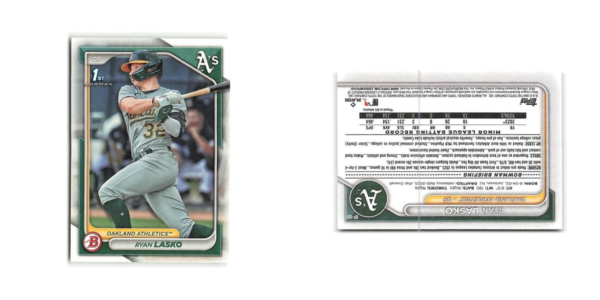 Ryan Lasko 2024 Bowman Prospects #BP-105 Oakland Athletics Baseball Card NM