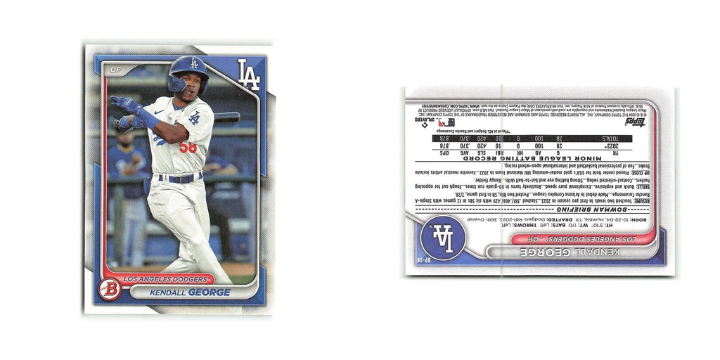 Kendall George 2024 Bowman Prospects #BP-58 Los Angeles Dodgers Baseball Card NM