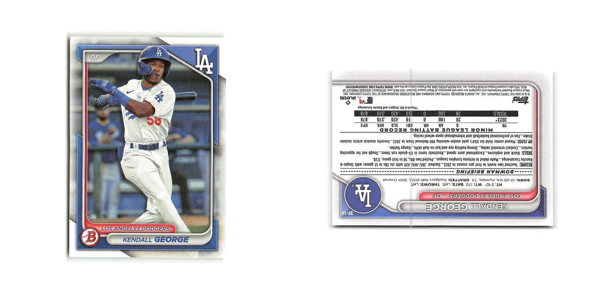 Kendall George 2024 Bowman Prospects #BP-58 Los Angeles Dodgers Baseball Card NM