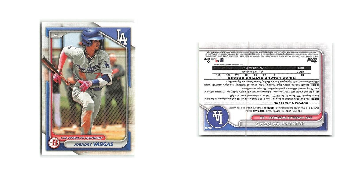 Joendry Vargas 2024 Bowman Prospects #BP-89 Los Angeles Dodgers Baseball Card NM