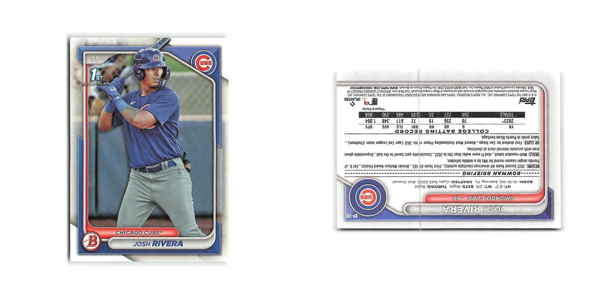 Josh Rivera 2024 Bowman Prospects #BP-115 Chicago Cubs Baseball Card NM