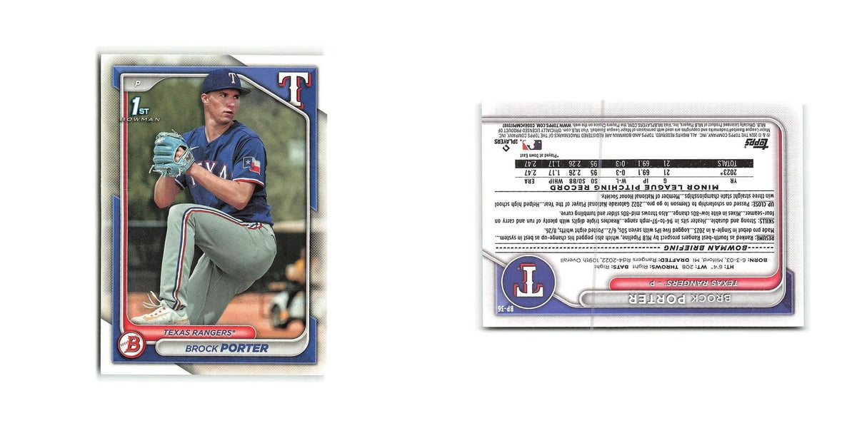 Brock Porter 2024 Bowman Prospects #BP-36 Texas Rangers Baseball Card NM