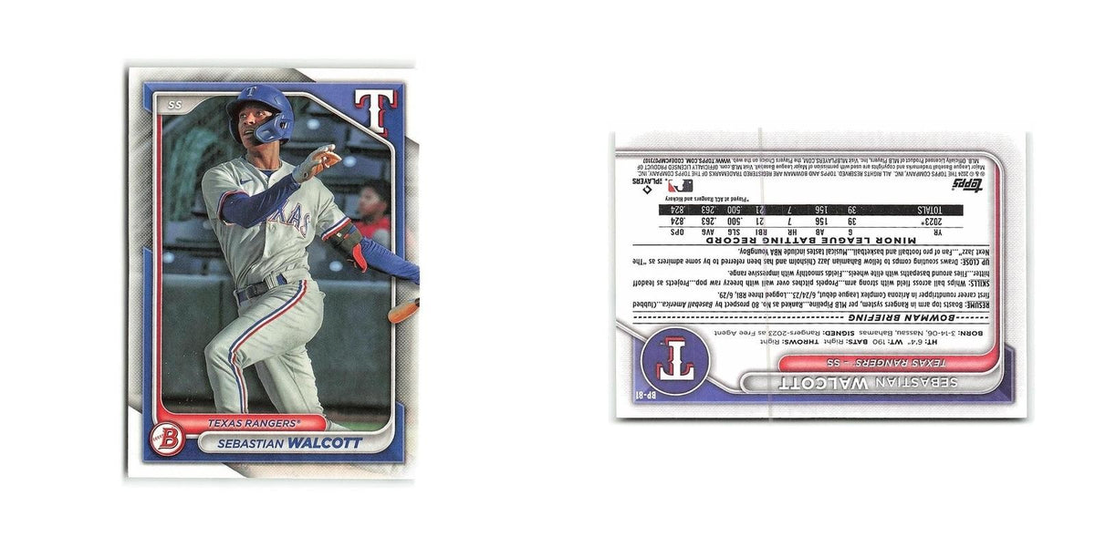 Sebastian Walcott 2024 Bowman Prospects #BP-81 Texas Rangers Baseball Card NM