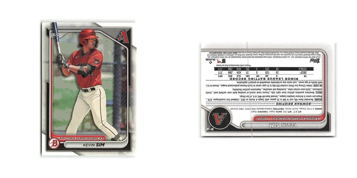 Kevin Sim 2024 Bowman Prospects #BP-34 Arizona Diamondbacks Baseball Card NM