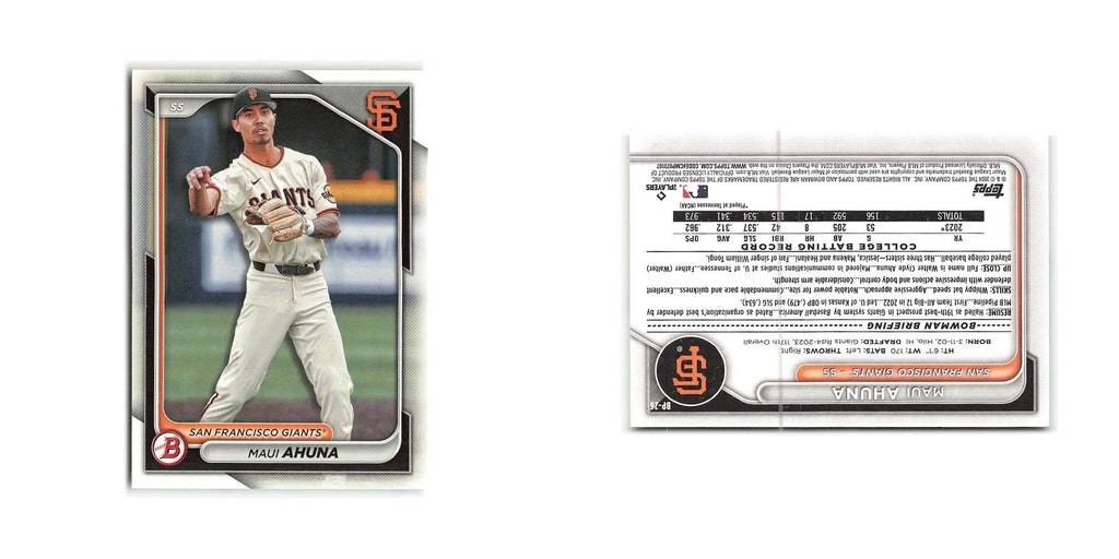 Maui Ahuna 2024 Bowman Prospects #BP-26 San Francisco Giants Baseball Card NM