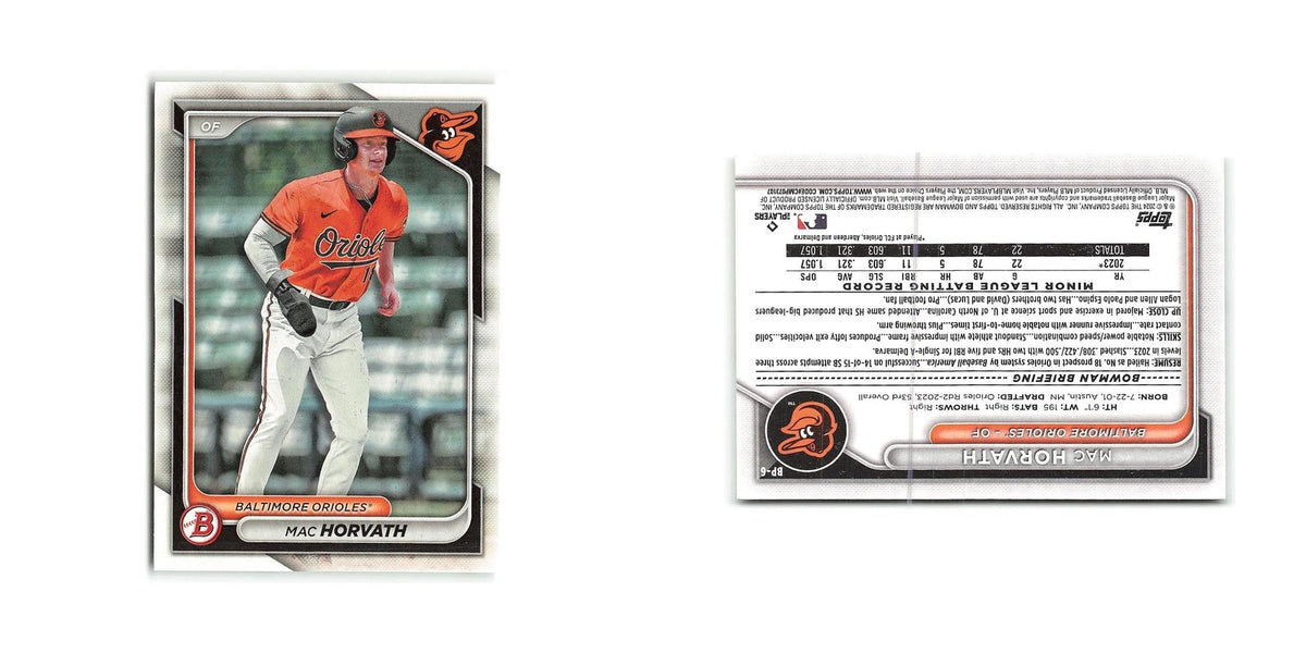 Mac Horvath 2024 Bowman Prospects #BP-6 Baltimore Orioles Baseball Card NM