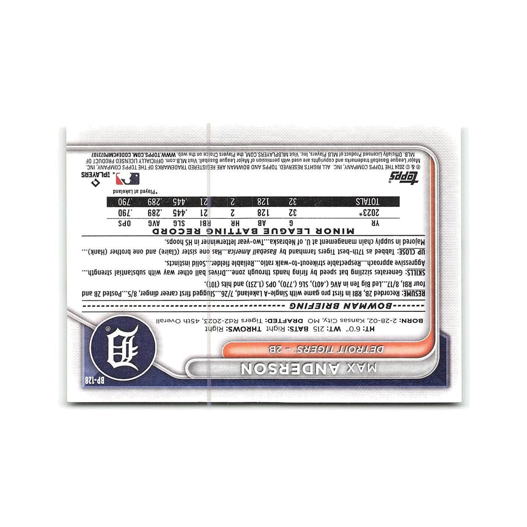 Max Anderson 2024 Bowman Prospects #BP-128 Detroit Tigers Baseball Card NM