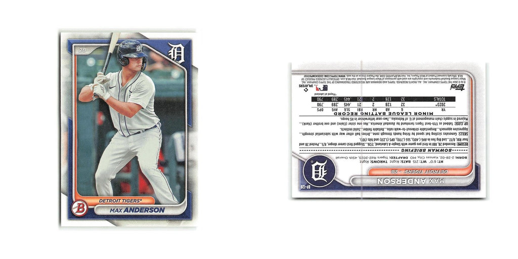 Max Anderson 2024 Bowman Prospects #BP-128 Detroit Tigers Baseball Card NM