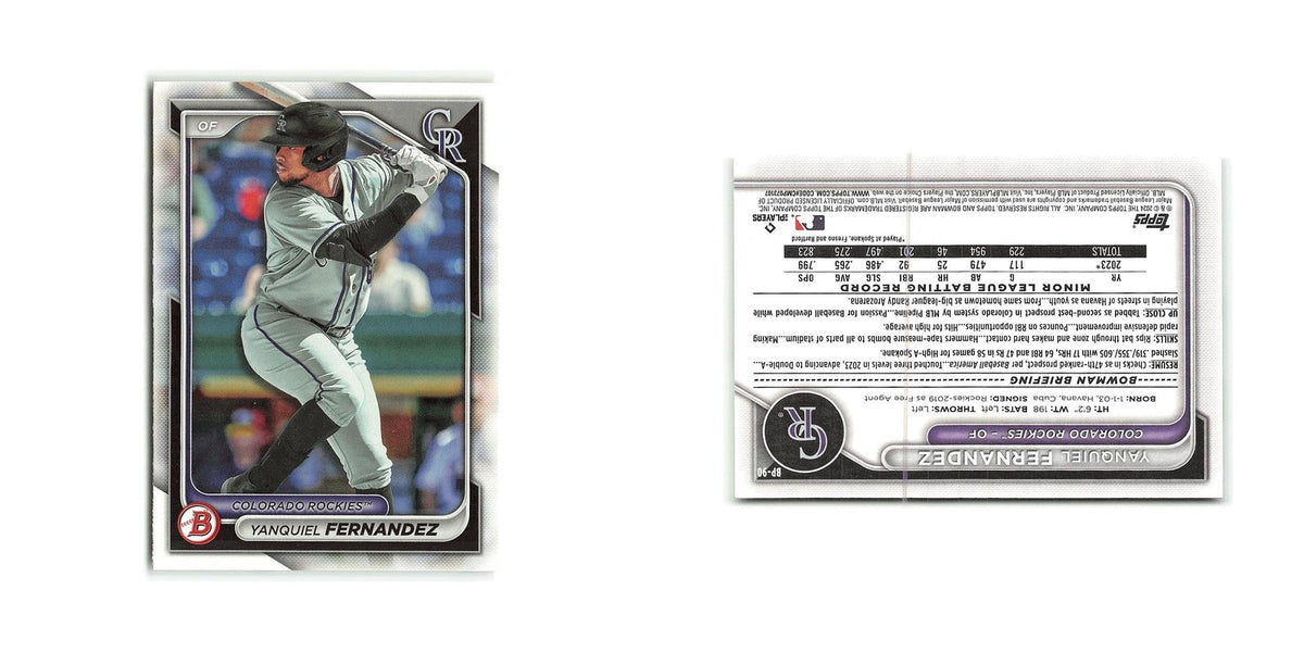 Yanquiel Fernandez 2024 Bowman Prospects #BP-90 Colorado Rockies NM
