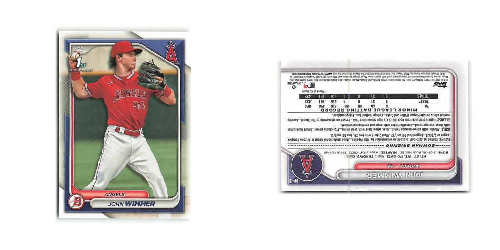John Wimmer 2024 Bowman Prospects #BP-78 Los Angeles Angels Baseball Card NM