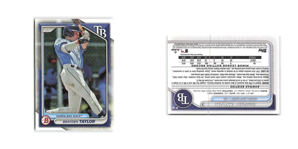 Brayden Taylor 2024 Bowman Prospects #BP-99 Tampa Bay Rays Baseball Card NM