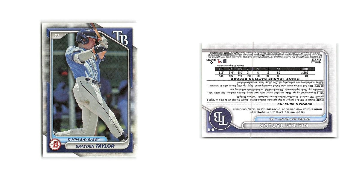 Brayden Taylor 2024 Bowman Prospects #BP-99 Tampa Bay Rays Baseball Card NM