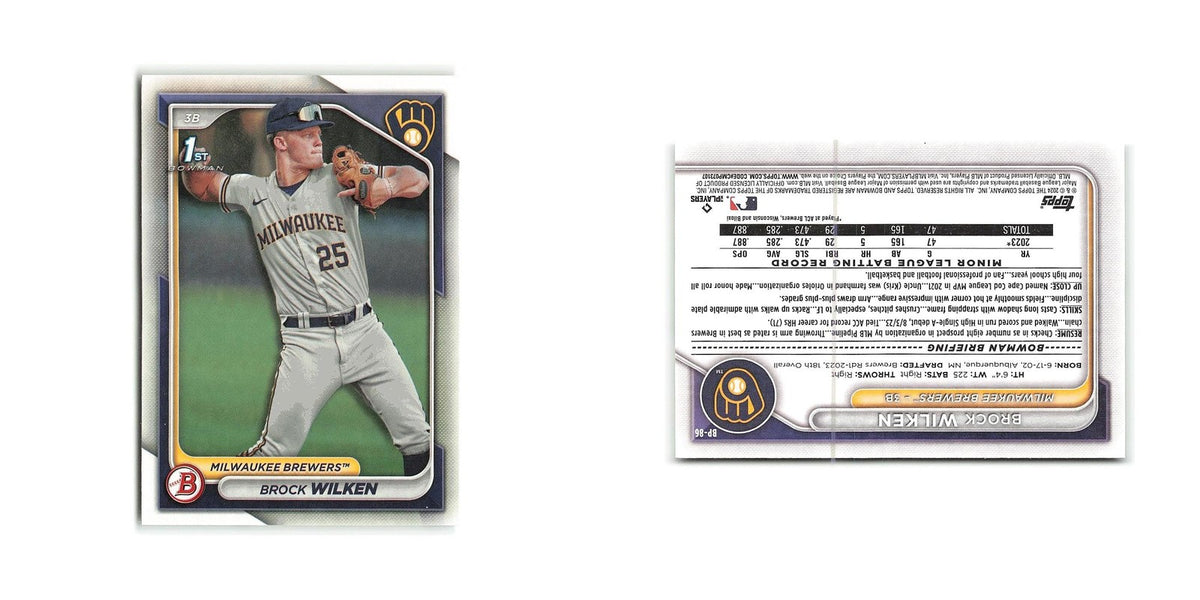 Brock Wilken 2024 Bowman Prospects #BP-86 Milwaukee Brewers Baseball Card NM