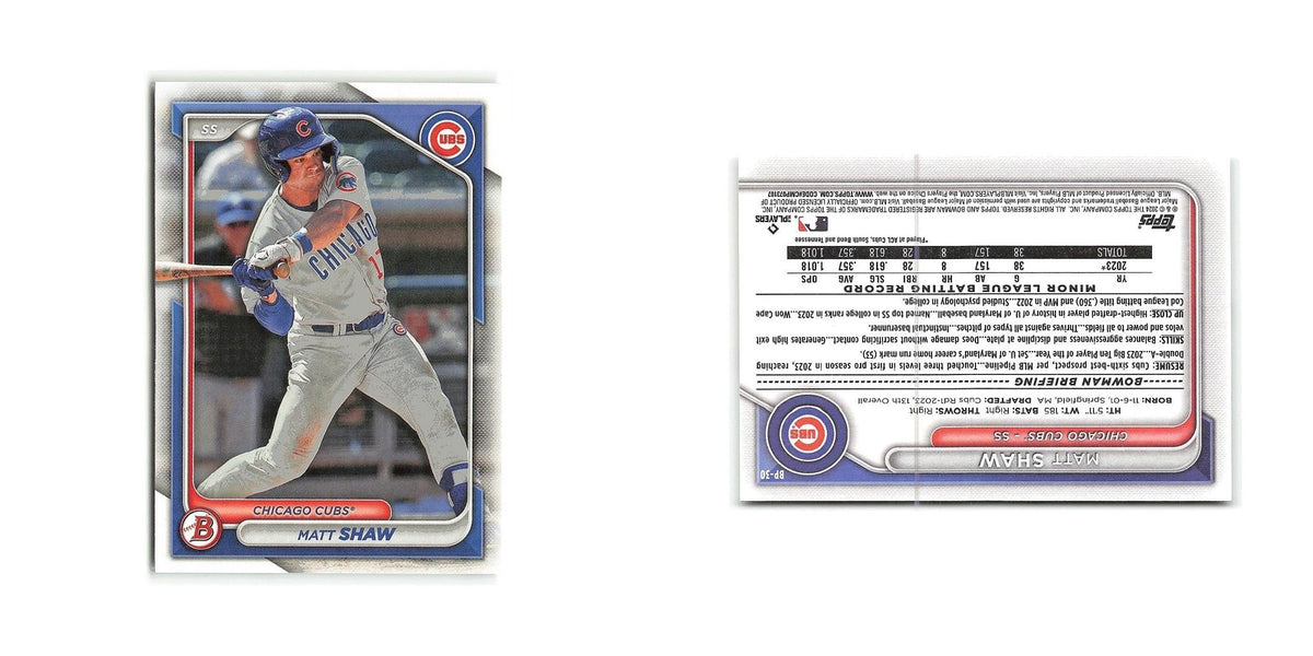 Matt Shaw 2024 Bowman Prospects #BP-30 Chicago Cubs Baseball Card NM