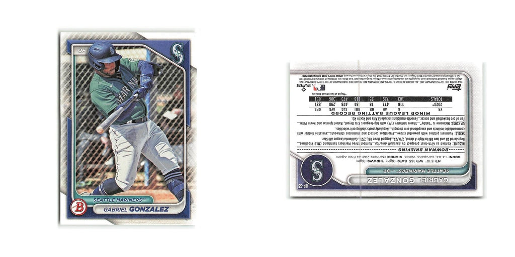 Gabriel Gonzalez 2024 Bowman Prospects #BP-35 Seattle Mariners Baseball Card NM