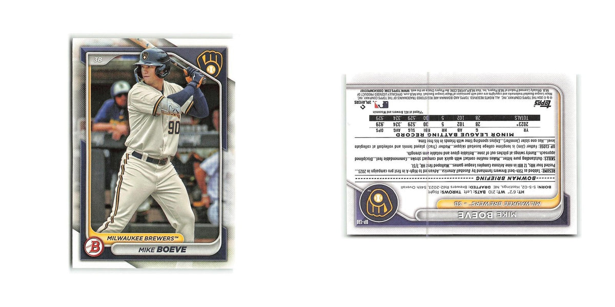 Mike Boeve 2024 Bowman Prospects #BP-138 Milwaukee Brewers Baseball Card NM