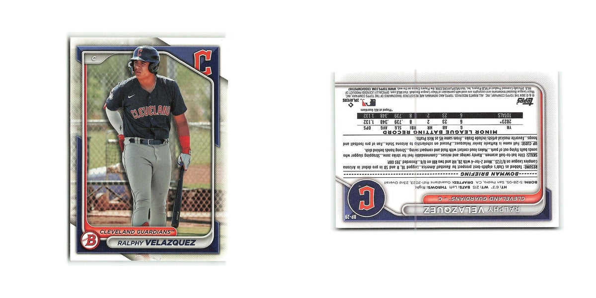 Ralphy Velazquez 2024 Bowman Prospects #BP-29 Cleveland Guardians NM