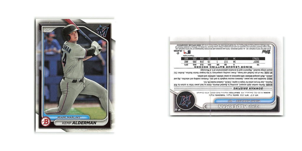 Kemp Alderman 2024 Bowman Prospects #BP-82 Miami Marlins Baseball Card NM