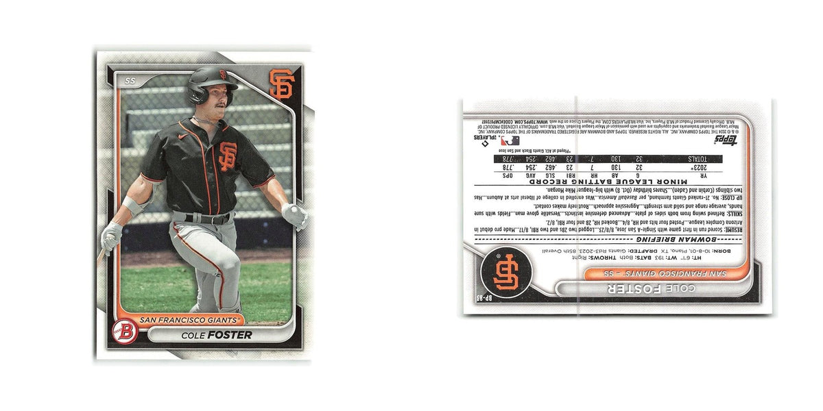 Cole Foster 2024 Bowman Prospects #BP-83 San Francisco Giants Baseball Card NM