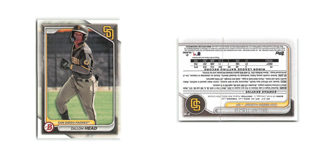 Dillon Head 2024 Bowman Prospects #BP-109 San Diego Padres Baseball Card NM