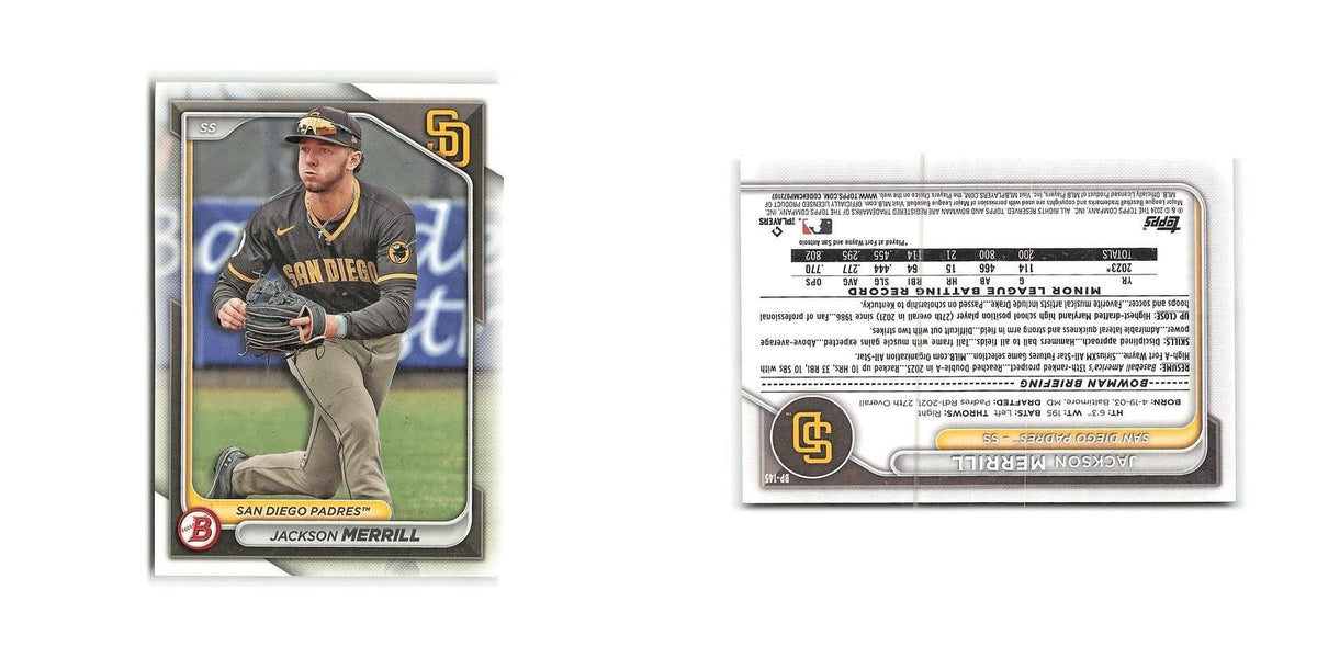 Jackson Merrill 2024 Bowman Prospects #BP-145 San Diego Padres Baseball Card NM